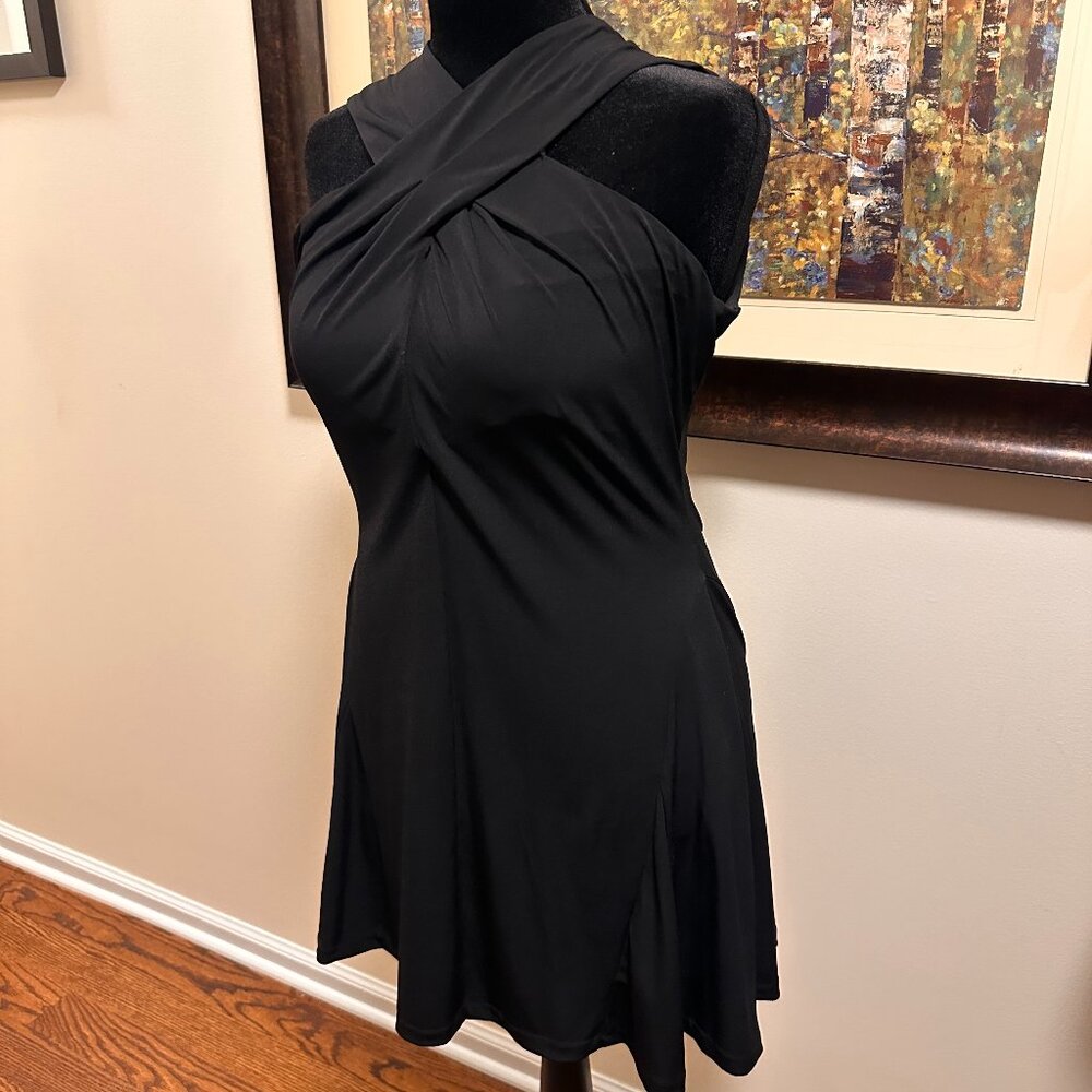 Michael Kors Front Cross Little Black Dress Size Petite Large